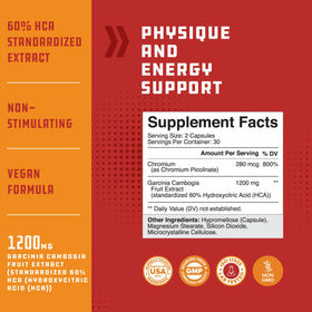Natures Craft Garcinia Cambogia en gros plan sur une main