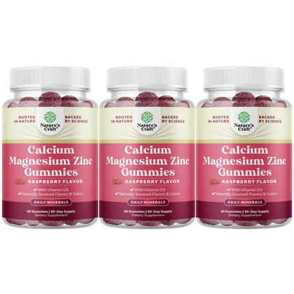 Natures Craft Gummies Calcium Magnésium Zinc 60 pièces vue de face