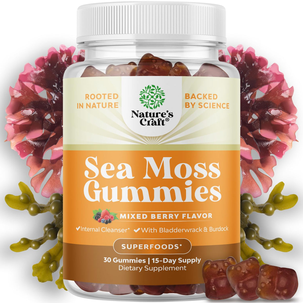 Natures Craft Gummies de Mousse de Mer 30 pièces, emballage avant