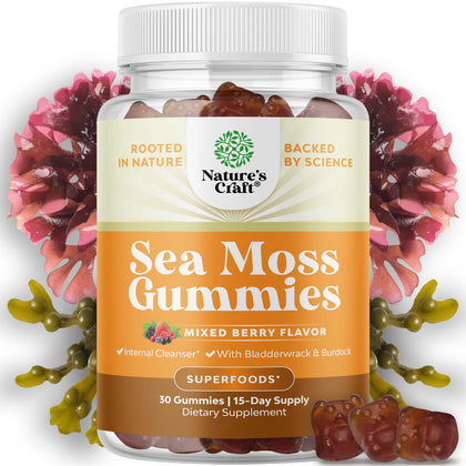Natures Craft Gummies de Mousse de Mer 30 pièces, emballage avant