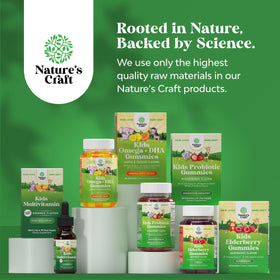 Natures Craft Gummies DHA Omega 3 Végétales avec une cuillère