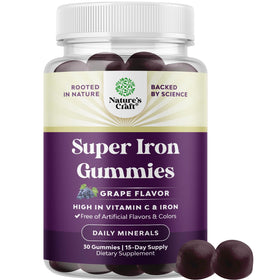 Natures Craft gummies gélifiés au fer, boîte de 30 unités