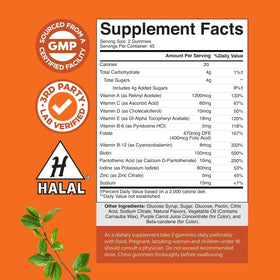 Natures Craft gummies multivitamines Halal avec une cuillère