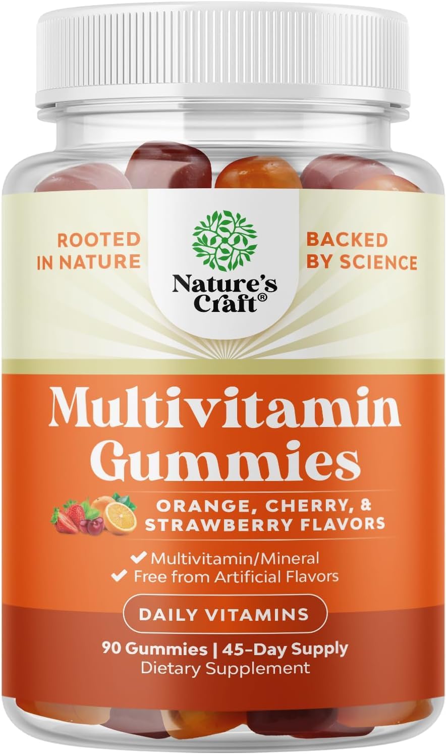 Natures Craft gummies multivitamines Halal pot de 90 gummies