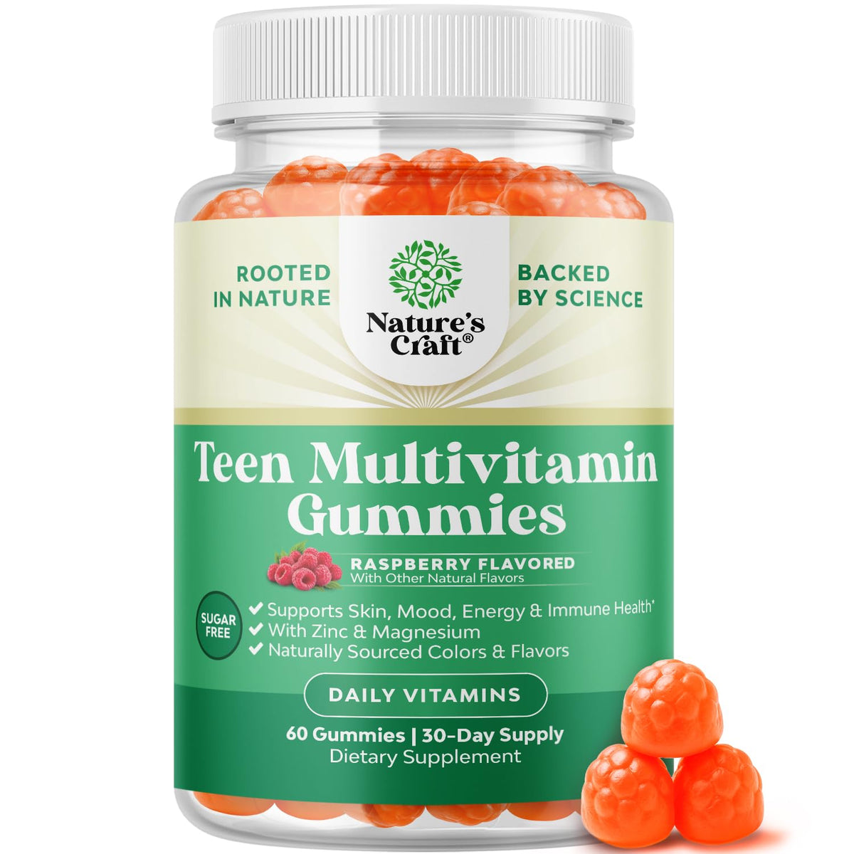 Natures Craft gummies multivitamines pour adolescents, pot de 60 gummies