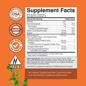 Natures Craft Gummies Omega 3 6 9 DHA végétarien arrière du pot