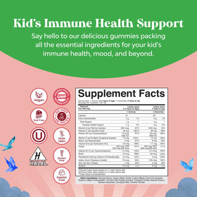 Natures Craft Gummy Multivitamins Enfants, arrière de la boîte avec informations nutritionnelles