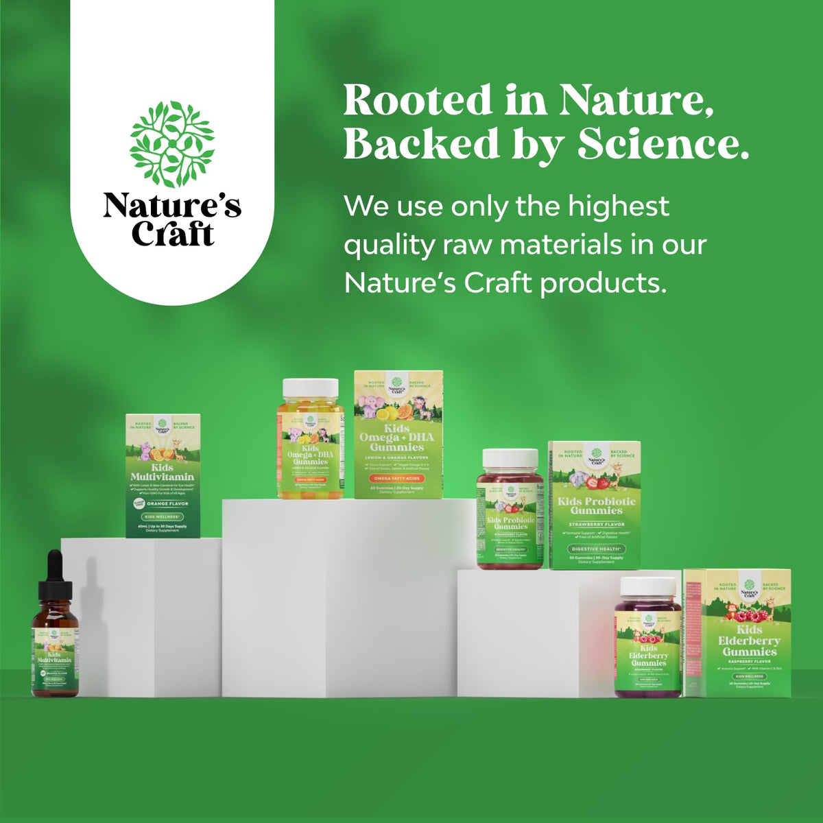 Natures Craft Gummy Multivitamins Enfants, photo de groupe avec d'autres produits de la marque