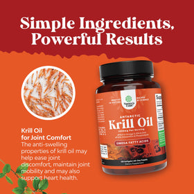 Natures Craft Huile de Krill Antarctique 2000mg sur une table en bois