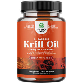 Natures Craft Huile de Krill Antarctique 500mg gélules frontale