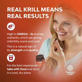 Natures Craft Huile de Krill, étiquette et informations nutritionnelles