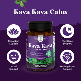 Natures Craft Kava Kava Capsules 1000mg comprimés sur une table