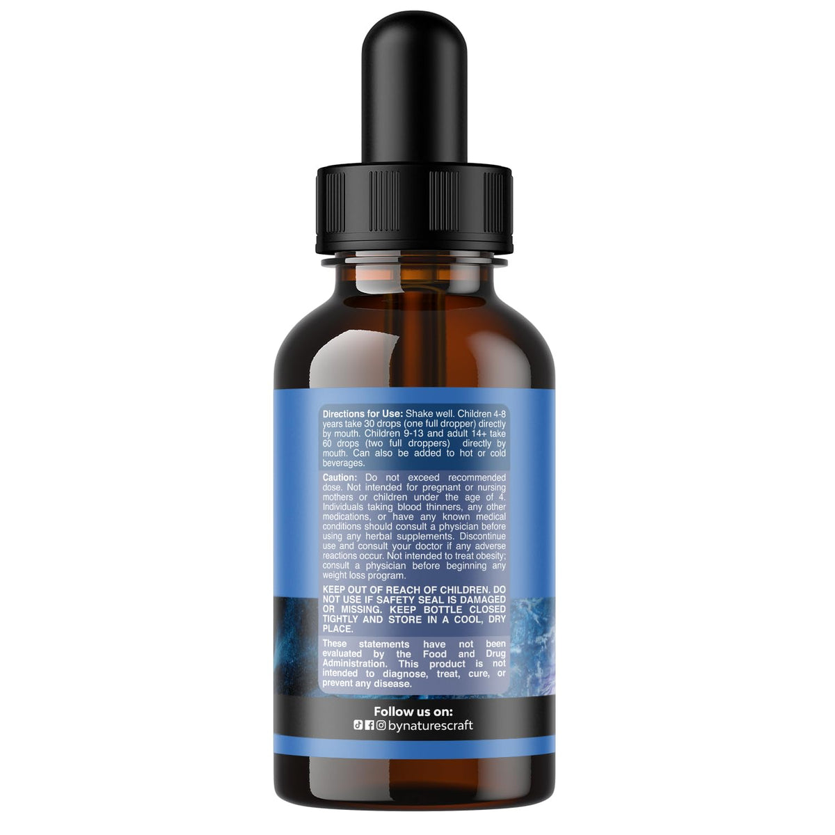 Natures Craft L-Theanine Liquide 200mg flacon de 60ml arrière