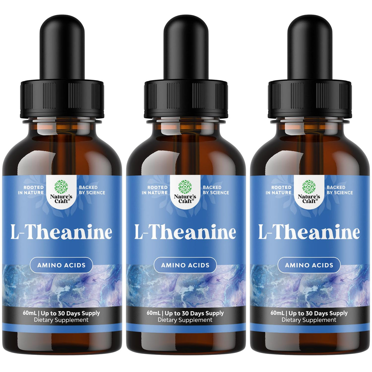 Natures Craft L-Theanine Liquide 200mg flacon de 60ml avant