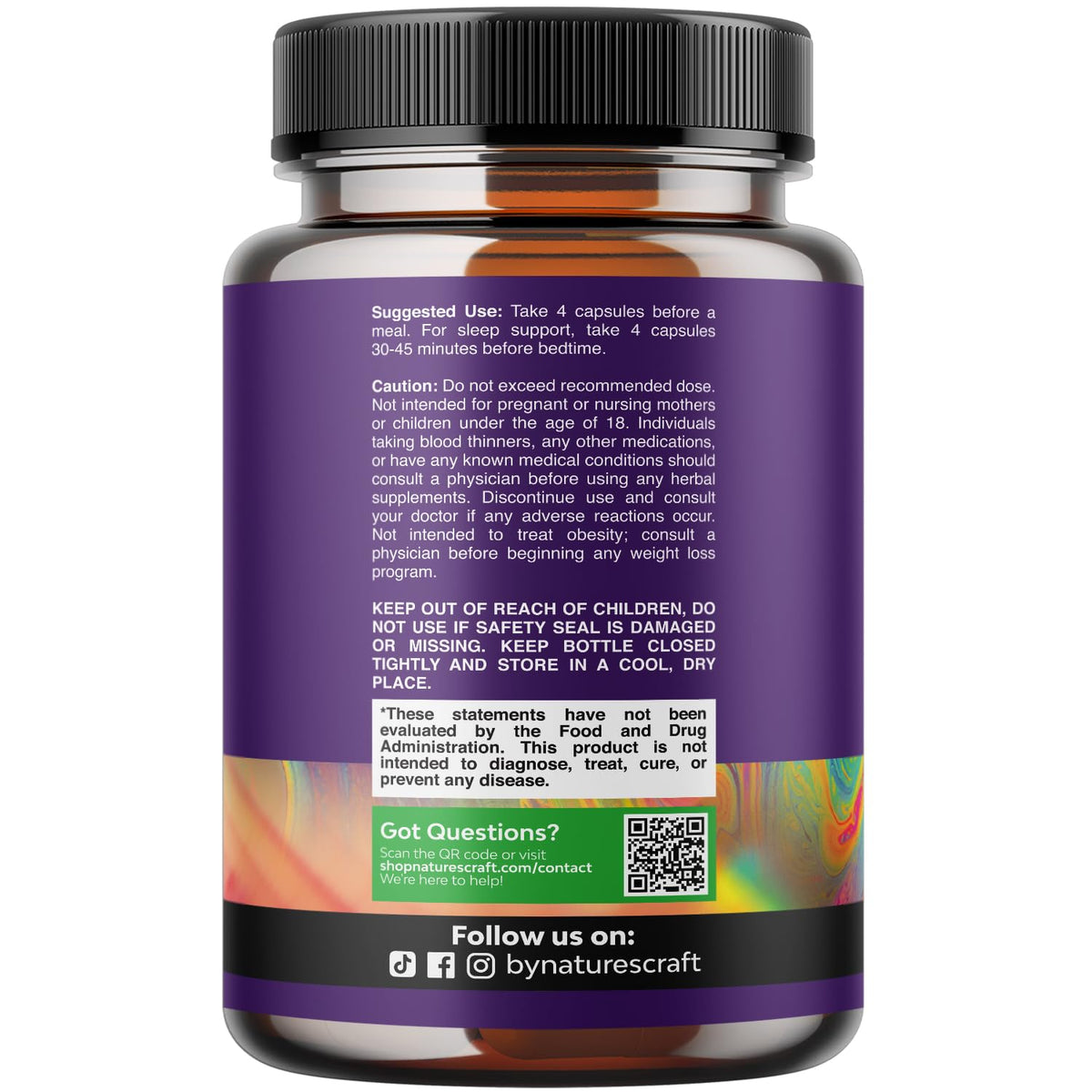 Natures Craft magnésium glycinate 400mg 180 capsules avec un verre d'eau