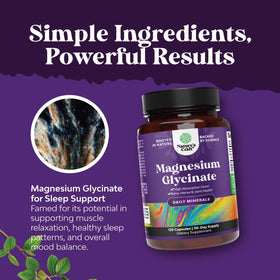 Natures Craft magnésium glycinate 500mg capsules sur fond blanc