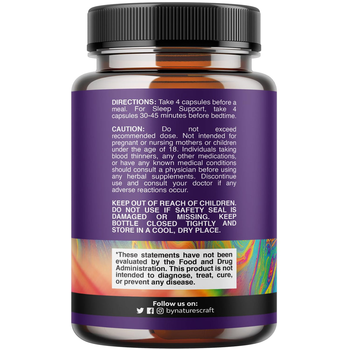Natures Craft magnésium glycinate 500mg capsules sur une table en bois