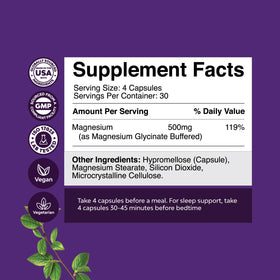Natures Craft magnésium glycinate 500mg emballage