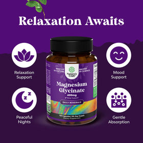Natures Craft Magnésium Glycinate capsules en gros plan