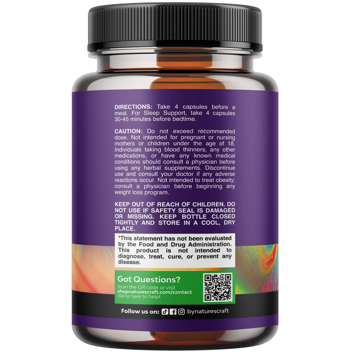 Natures Craft Magnésium Glycinate capsules sur un fond blanc