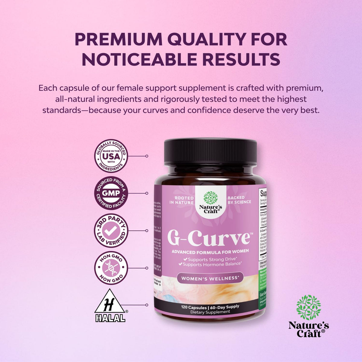 Natures Craft Muira Puama 120 capsules avec étiquette