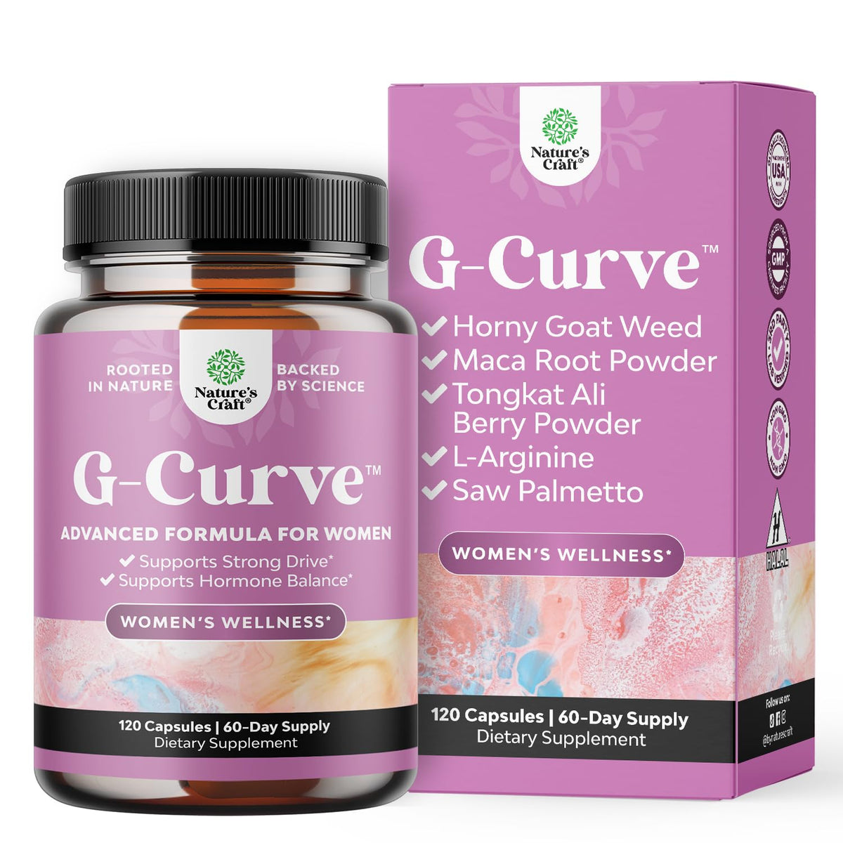 Natures Craft Muira Puama 120 capsules vue de face