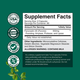 Natures Craft Multi-Enzymes 120 Capsules avec ingrédients listés