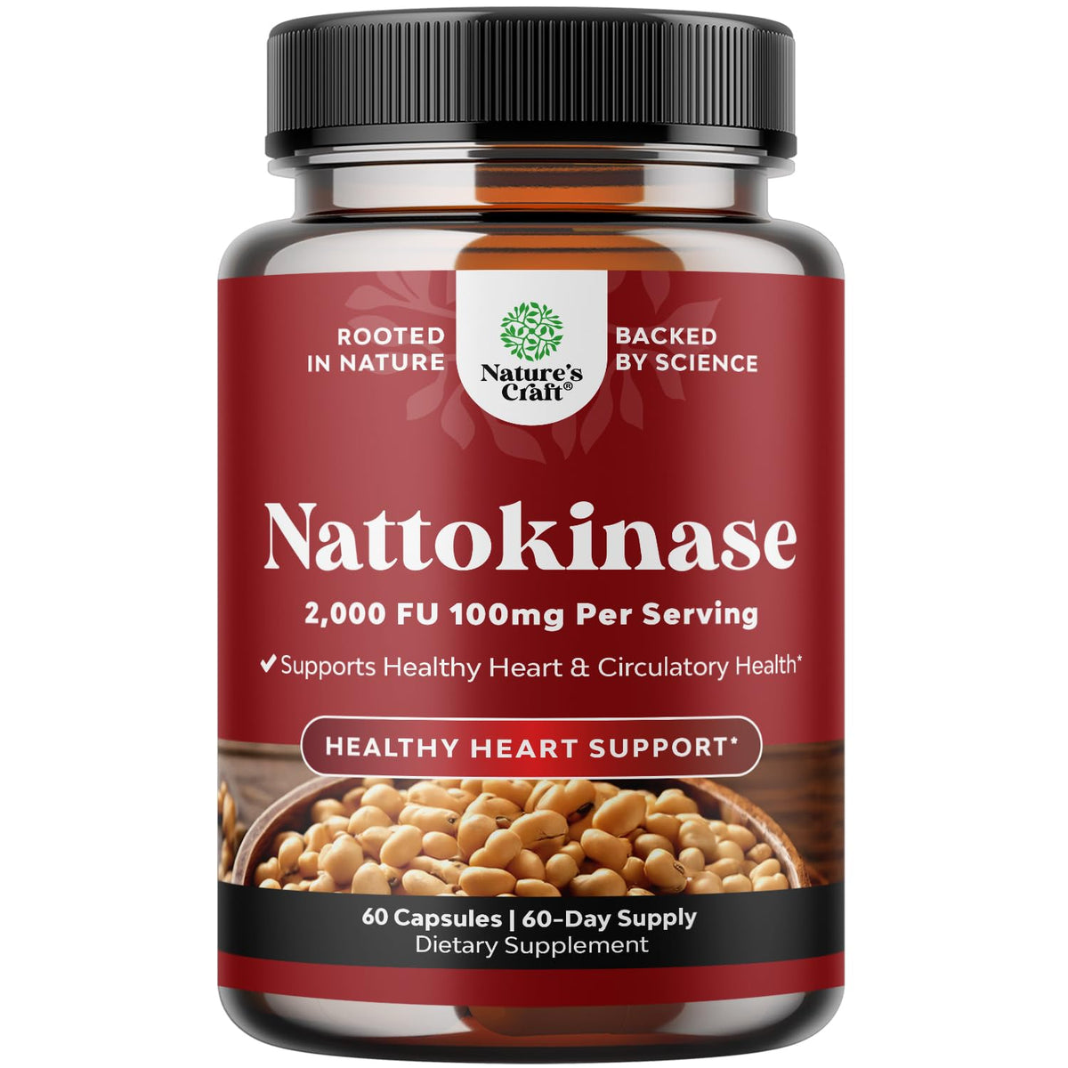 Natures Craft Nattokinase 2000 FU complément alimentaire vue avant