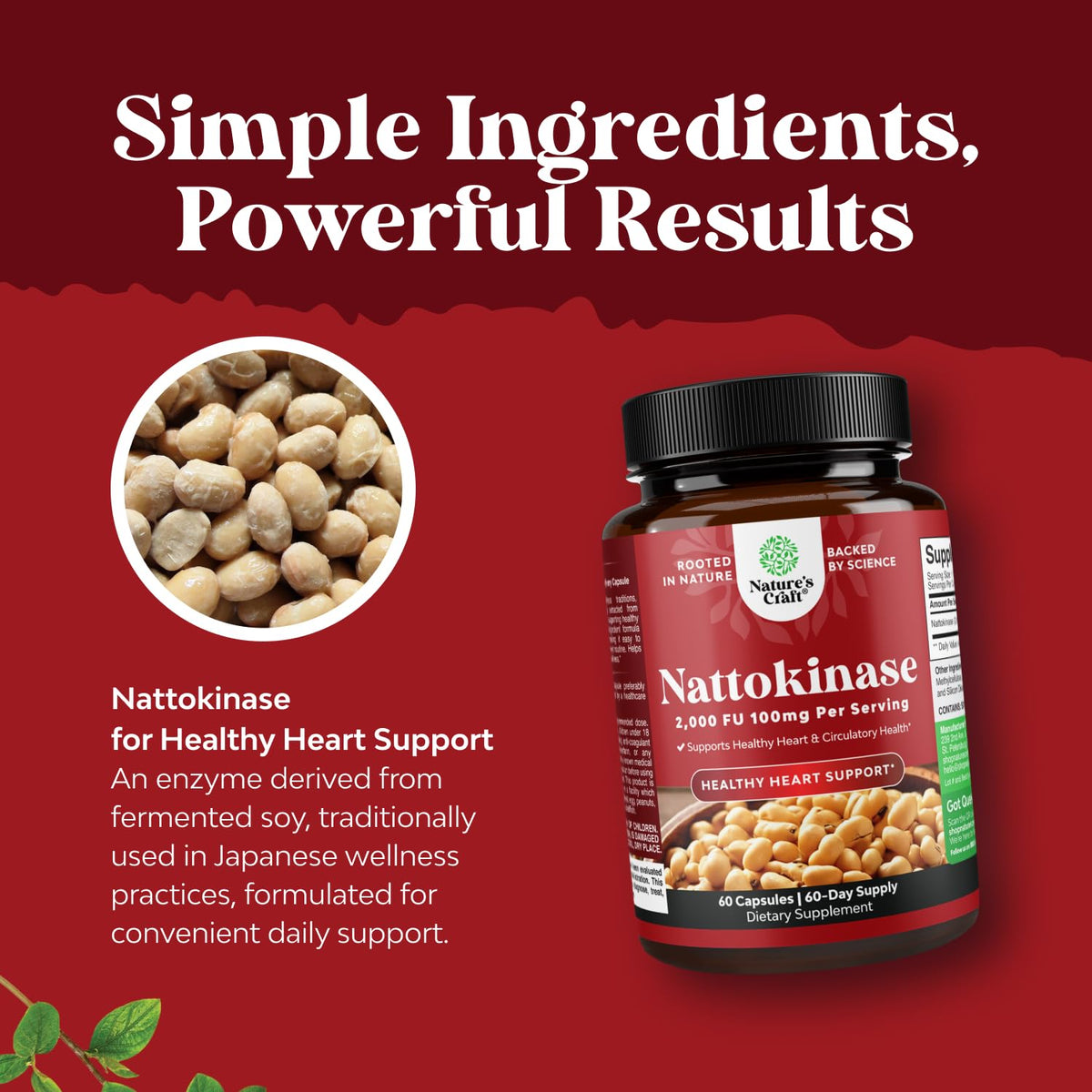 Natures Craft Nattokinase 2000 FU ingrédients détaillés