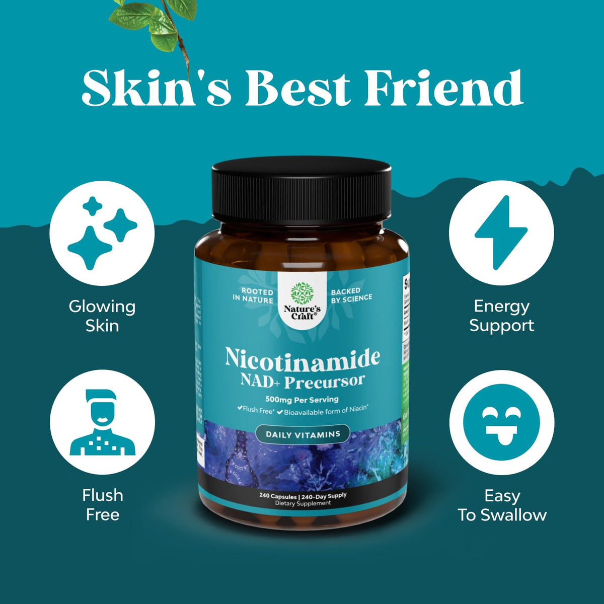 Natures Craft Nicotinamide 500mg étiquette du produit