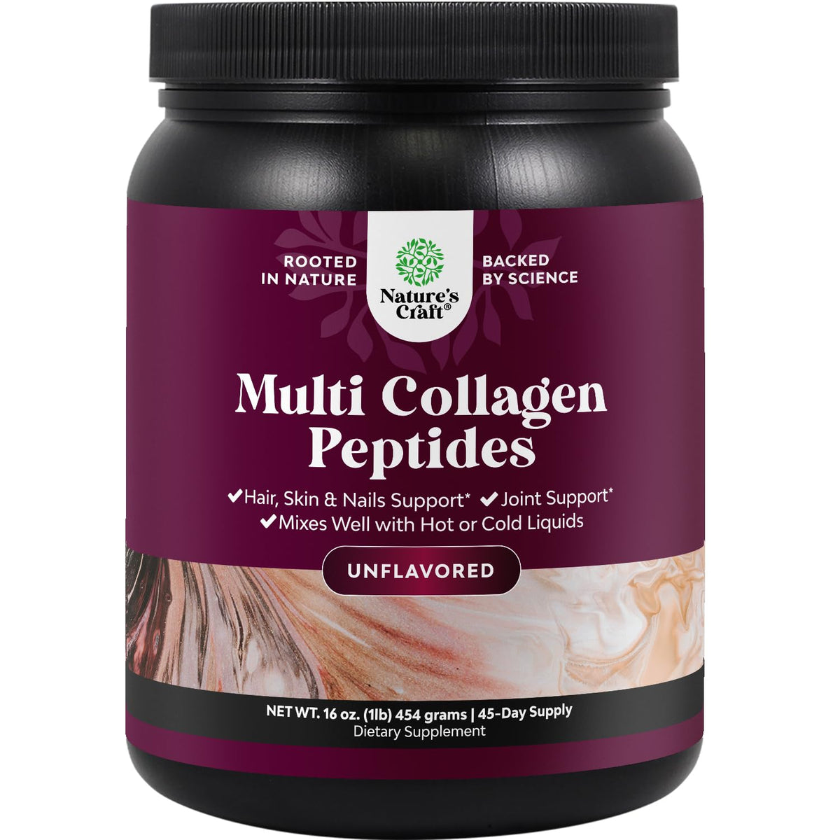 Natures Craft Poudre de Collagène Multi 454g vue de face