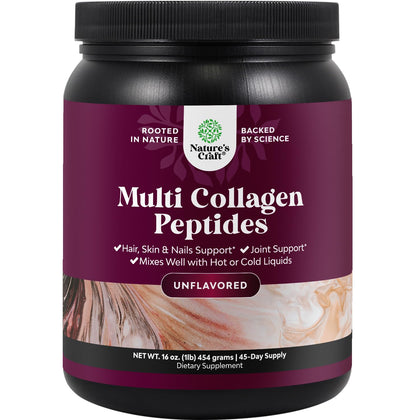Natures Craft Poudre de Collagène Multi 454g vue de face