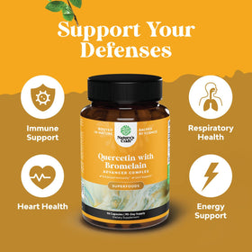 Natures Craft Quercétine avec Bromélaïne 500mg capsules side view