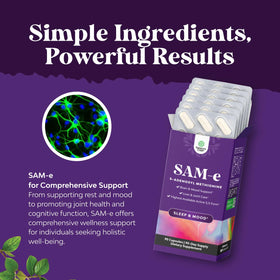 Natures Craft SAM-e 150mg capsules sur une table en bois