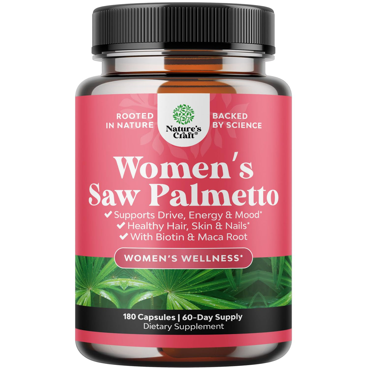 Natures Craft Saw Palmetto 500mg capsules vue de face