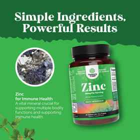Natures Craft Zinc 50mg comprimés sur une surface blanche