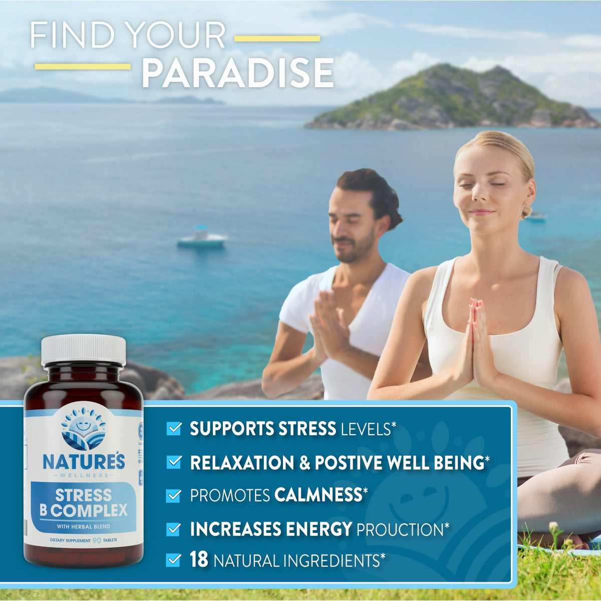Natures Wellness Complément Alimentaire B Complex 181g avec emballage