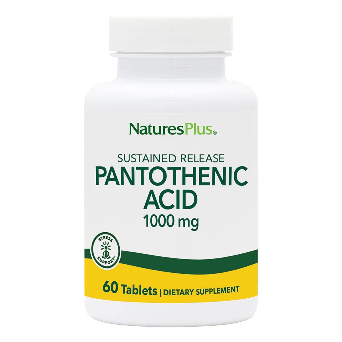 NaturesPlus Acide Pantothénique 1000 mg vue avant de la bouteille