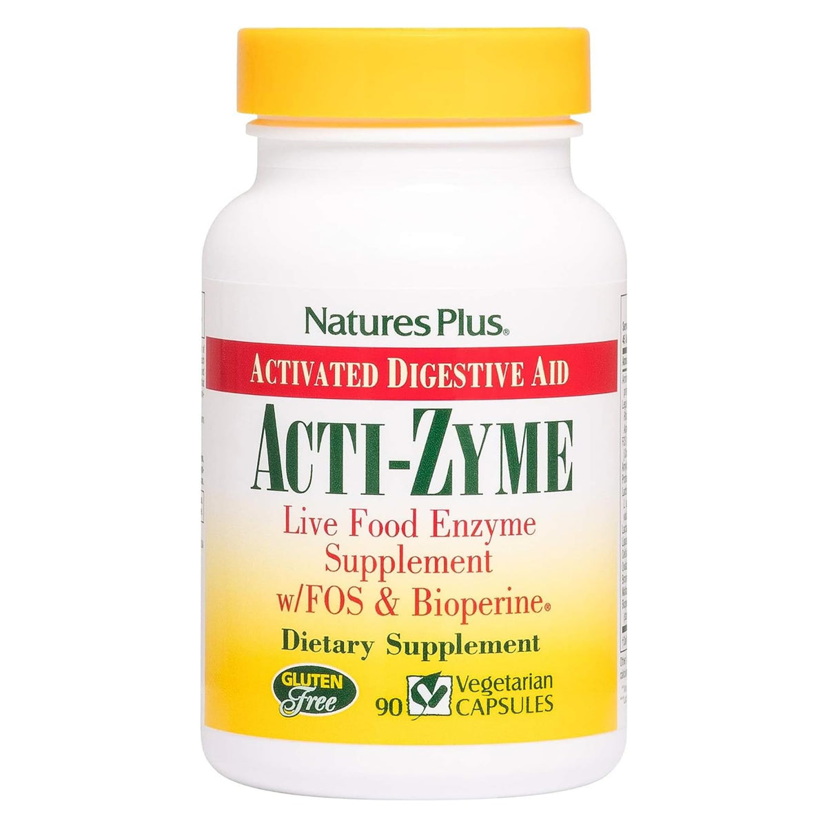 NaturesPlus Acti-Zyme 90 capsules vue de face