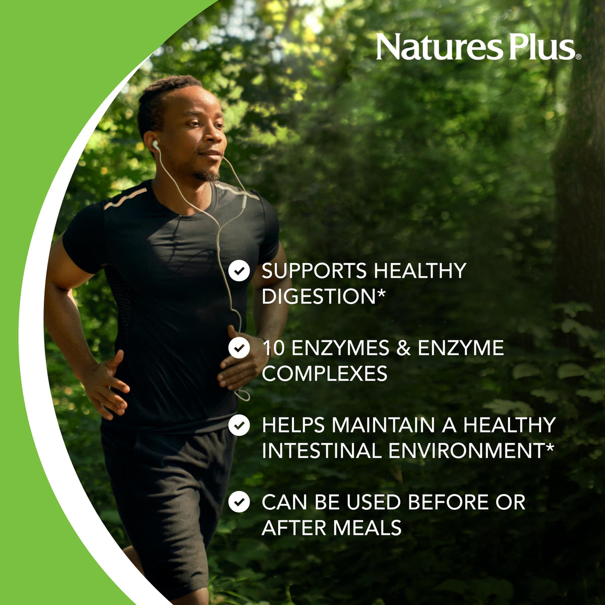 NaturesPlus Acti-Zyme capsules sur fond blanc