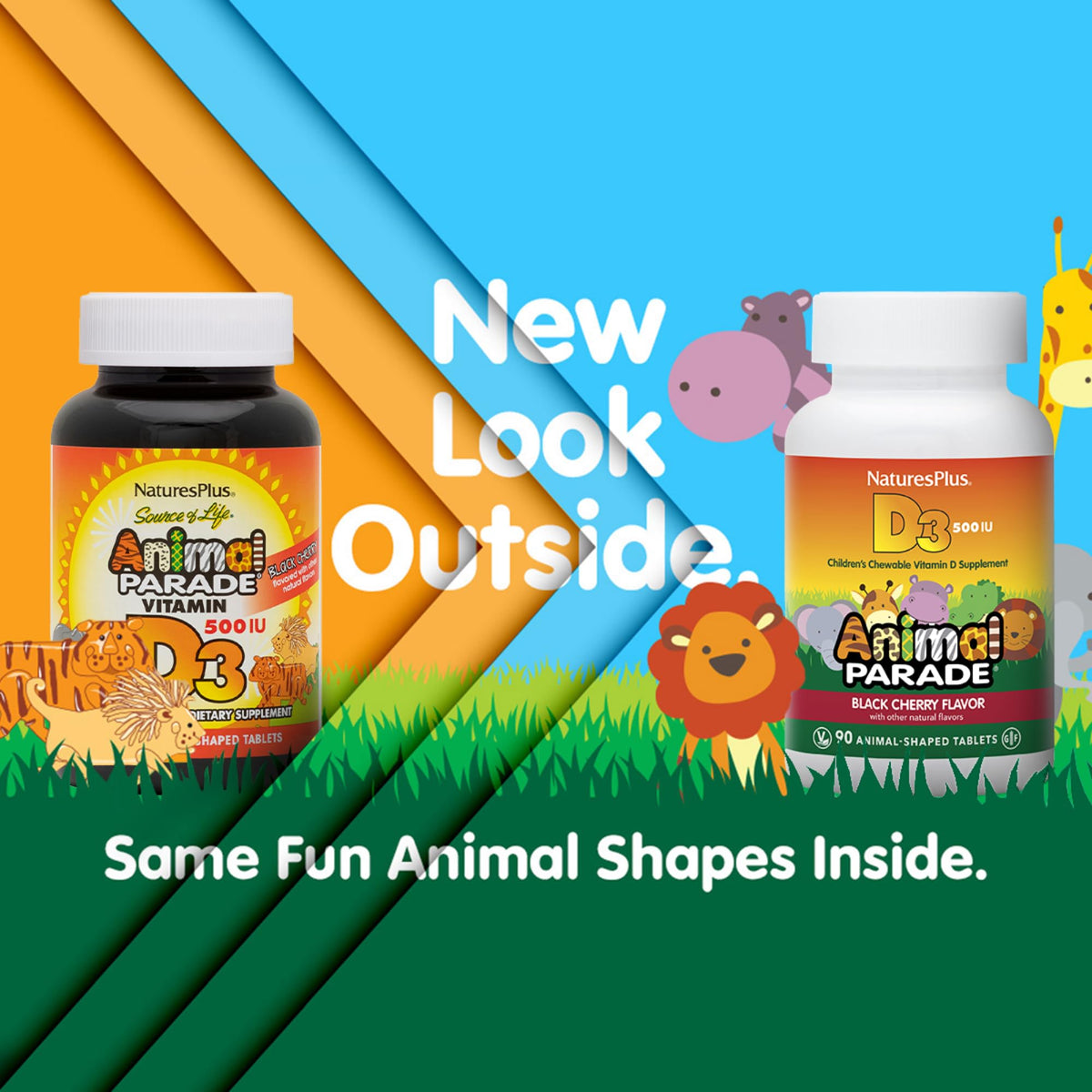 NaturesPlus Animal Parade comprimés en forme d'animaux saveur cerise noire