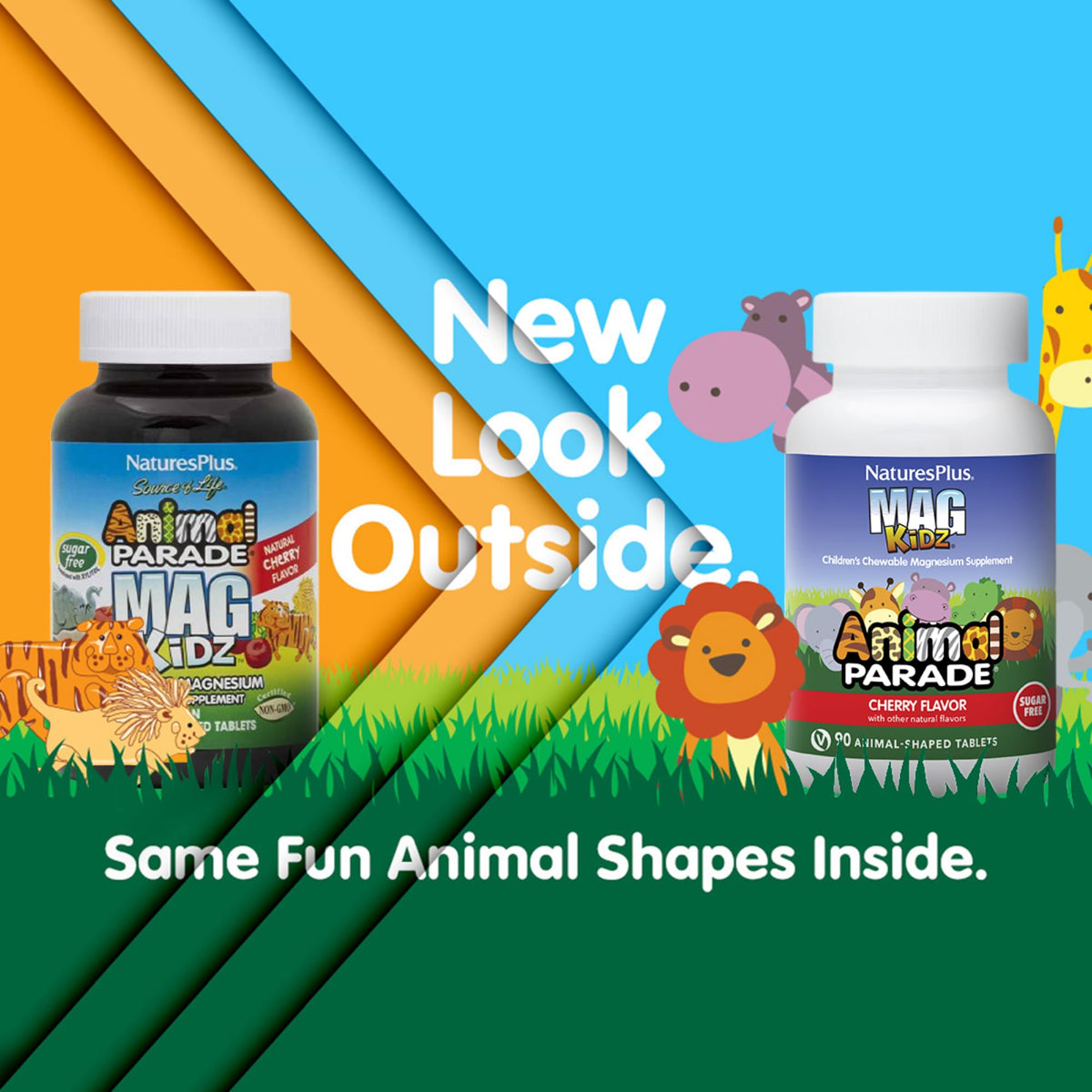 NaturesPlus Animal Parade MagKidz emballage avant avec formes d'animaux