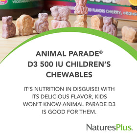 NaturesPlus Animal Parade Vitamine D3 500 IU emballage avant