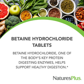 NaturesPlus Betaine Hydrochloride 600 mg étiquette de produit