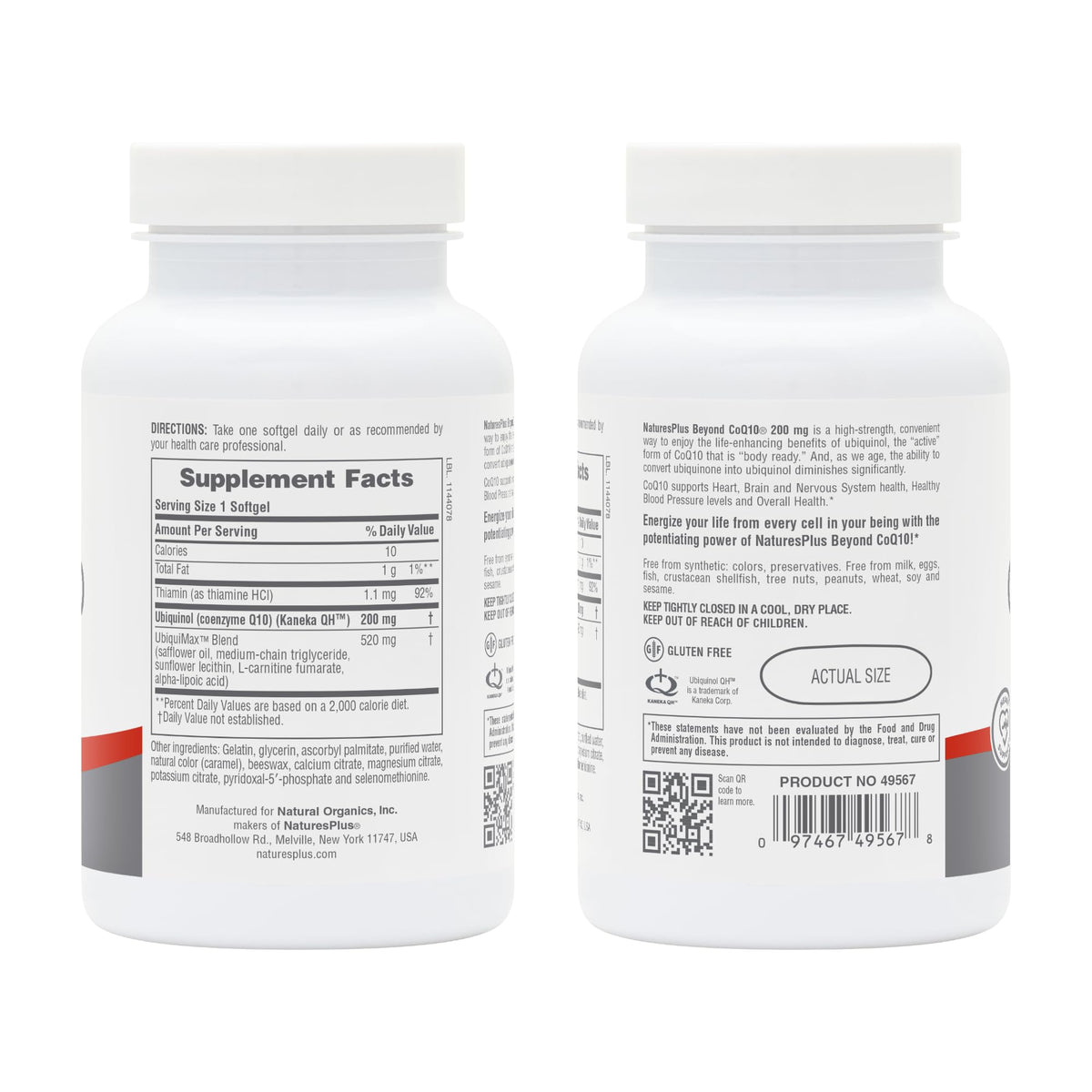 NaturesPlus Beyond CoQ10 200 mg gélules ouvertes