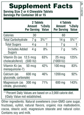 NaturesPlus Cal/Mag/Vit D3 60 Comprimés Chocolat en situation sur une table