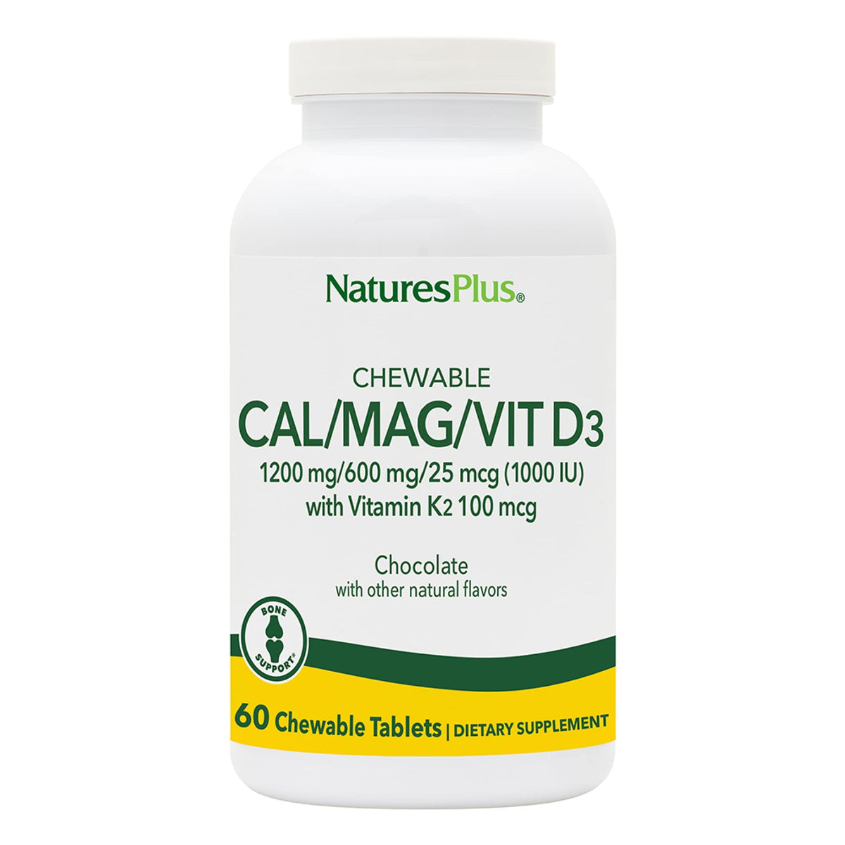 NaturesPlus Cal/Mag/Vit D3 60 Comprimés Chocolat vue avant