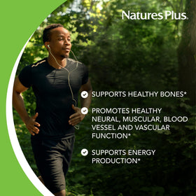 NaturesPlus Calcium/Magnésium 500 mg/250 mg avec étiquette détaillée