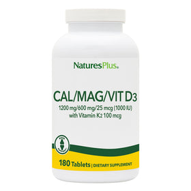 NaturesPlus Calcium/Magnésium/Vitamine D3 K2 180 Comprimés vue avant