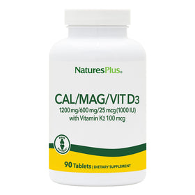 NaturesPlus Calcium Magnésium Vitamine D3 K2 comprimés vue avant